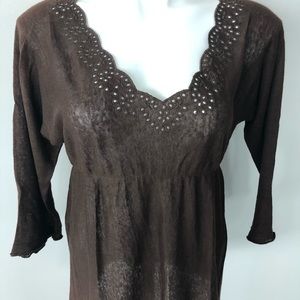 Magaschoni Brown Linen top